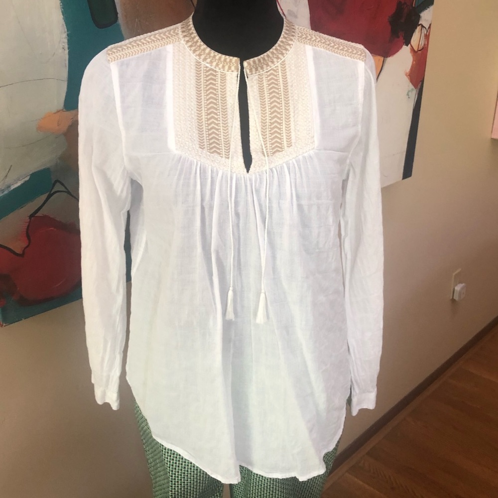 J. Crew Top Bib Peasant Tunic